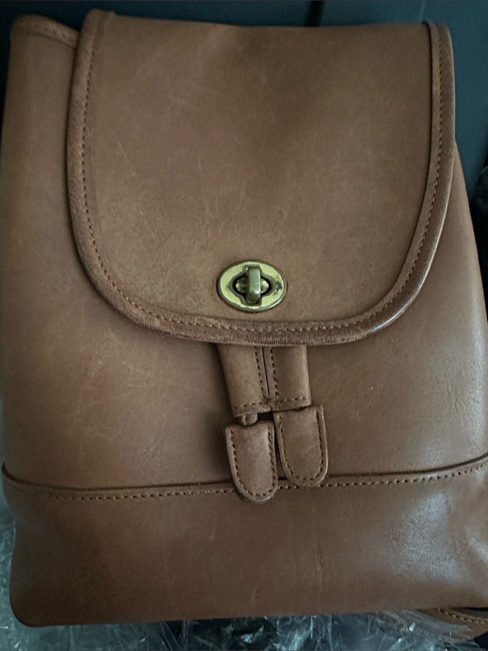 Coach Brown Leather Backpack with Gold Hardware #9960 - Picture 2 of 10
